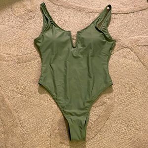 Shein Army Green One Piece Swim Suit